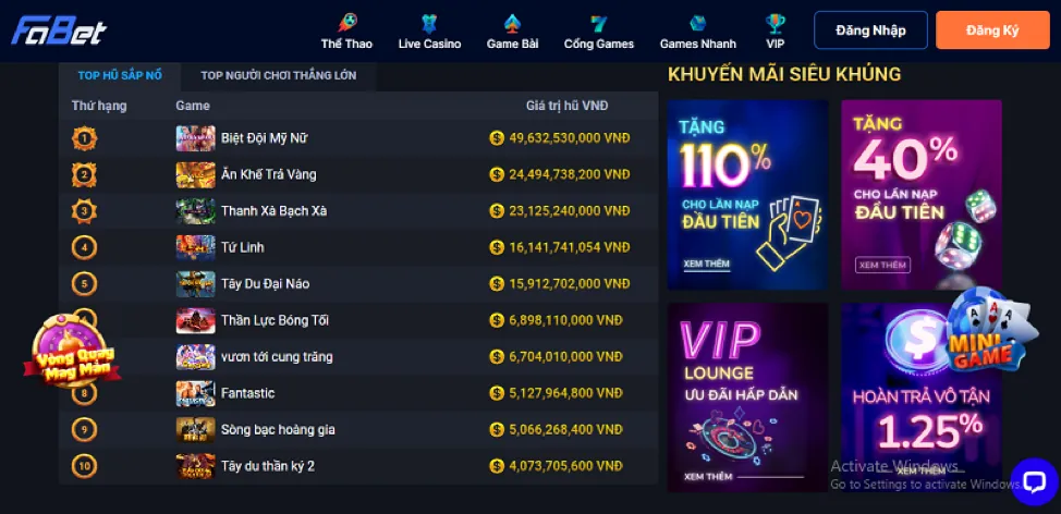 Khuyến mãi độc quyền tại 168vn Casino